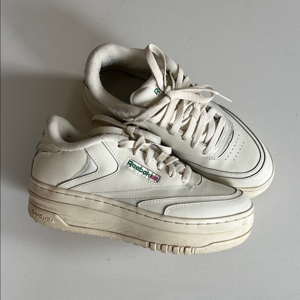 Reebok Women's Off-White Platform Lace-Up Sneakers